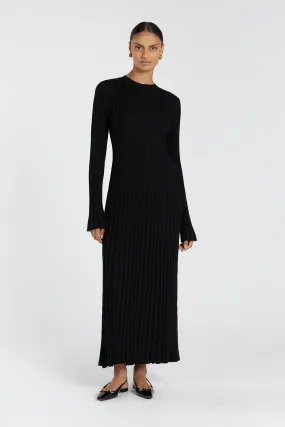 ADA BLACK LONG SLEEVE MIDI DRESS