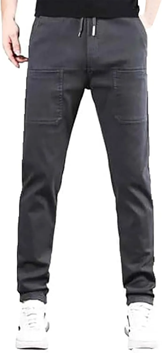 Cargo Pants for Men Athletic Multipants - High Lounge Sweatpants Stretch Multi-Pocket Durable Loose Fit Trousers
