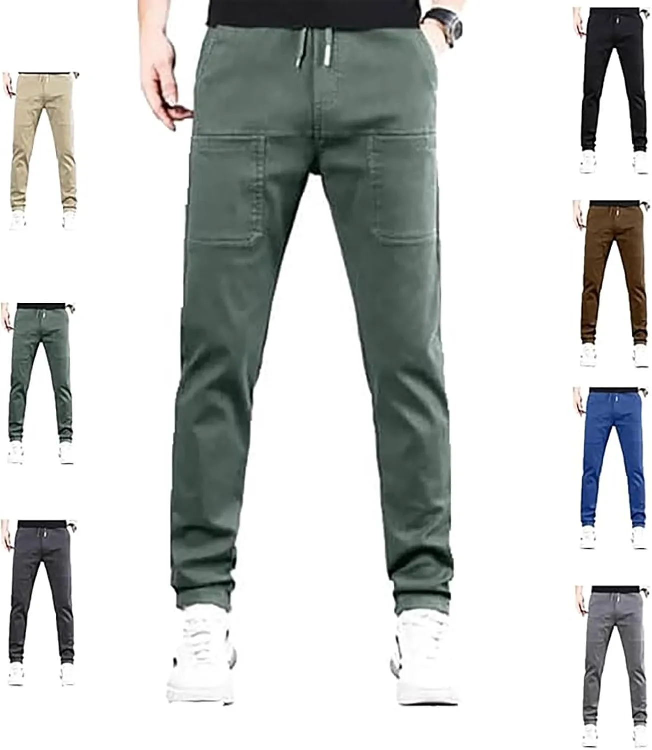 Cargo Pants for Men Athletic Multipants - High Lounge Sweatpants Stretch Multi-Pocket Durable Loose Fit Trousers