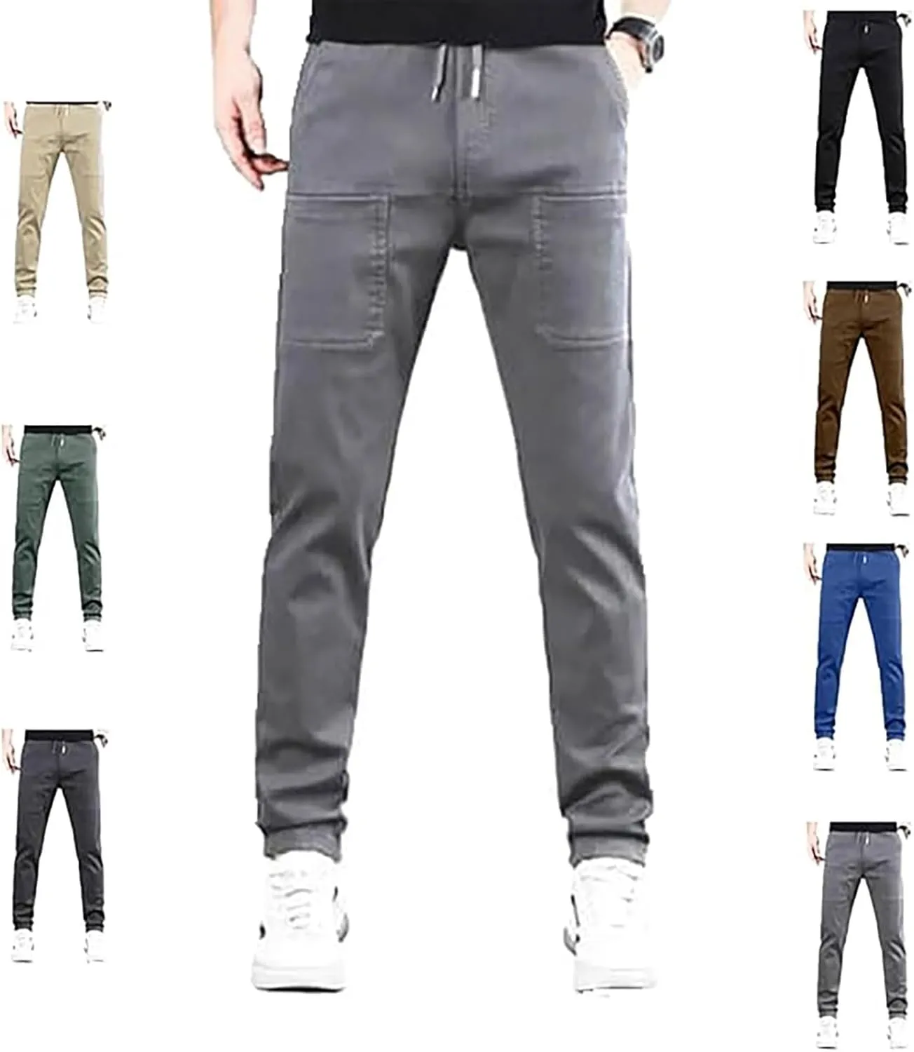 Cargo Pants for Men Athletic Multipants - High Lounge Sweatpants Stretch Multi-Pocket Durable Loose Fit Trousers