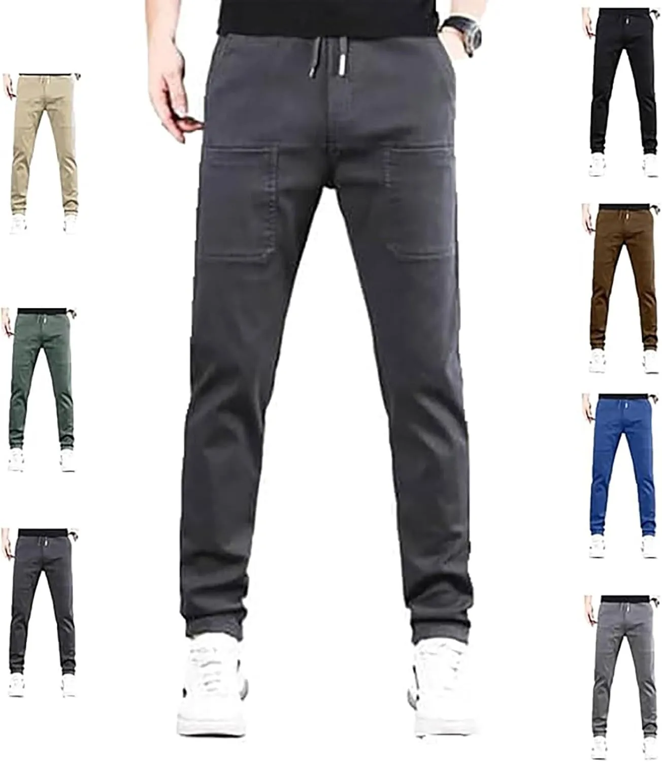 Cargo Pants for Men Athletic Multipants - High Lounge Sweatpants Stretch Multi-Pocket Durable Loose Fit Trousers