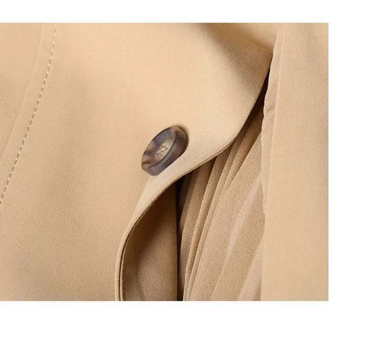 Elegant Khaki Midi High Waist Knee Length Skirt