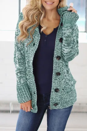 Faux Fur Lined Zip Up Sweater - Green
