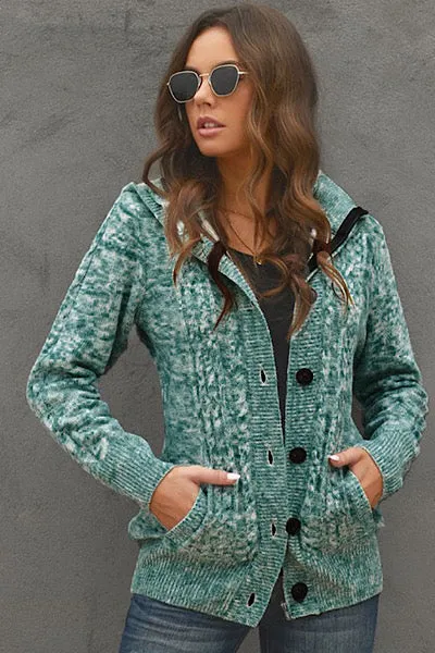 Faux Fur Lined Zip Up Sweater - Green