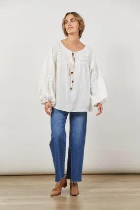 Isle Of Mine - Panorama Tuck Blouse - Dove