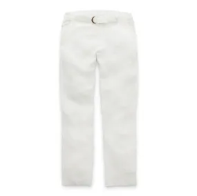J. Peterman Men's Comfortable Lightweight Linen D-Ring Straight Leg Pants in White