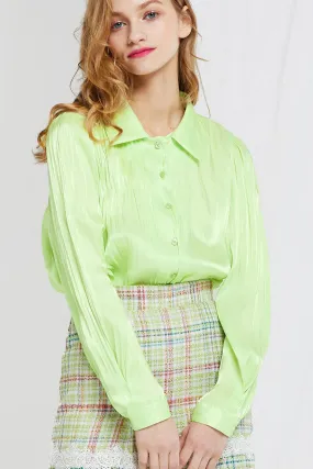 Kendra Pleats Satin Blouse