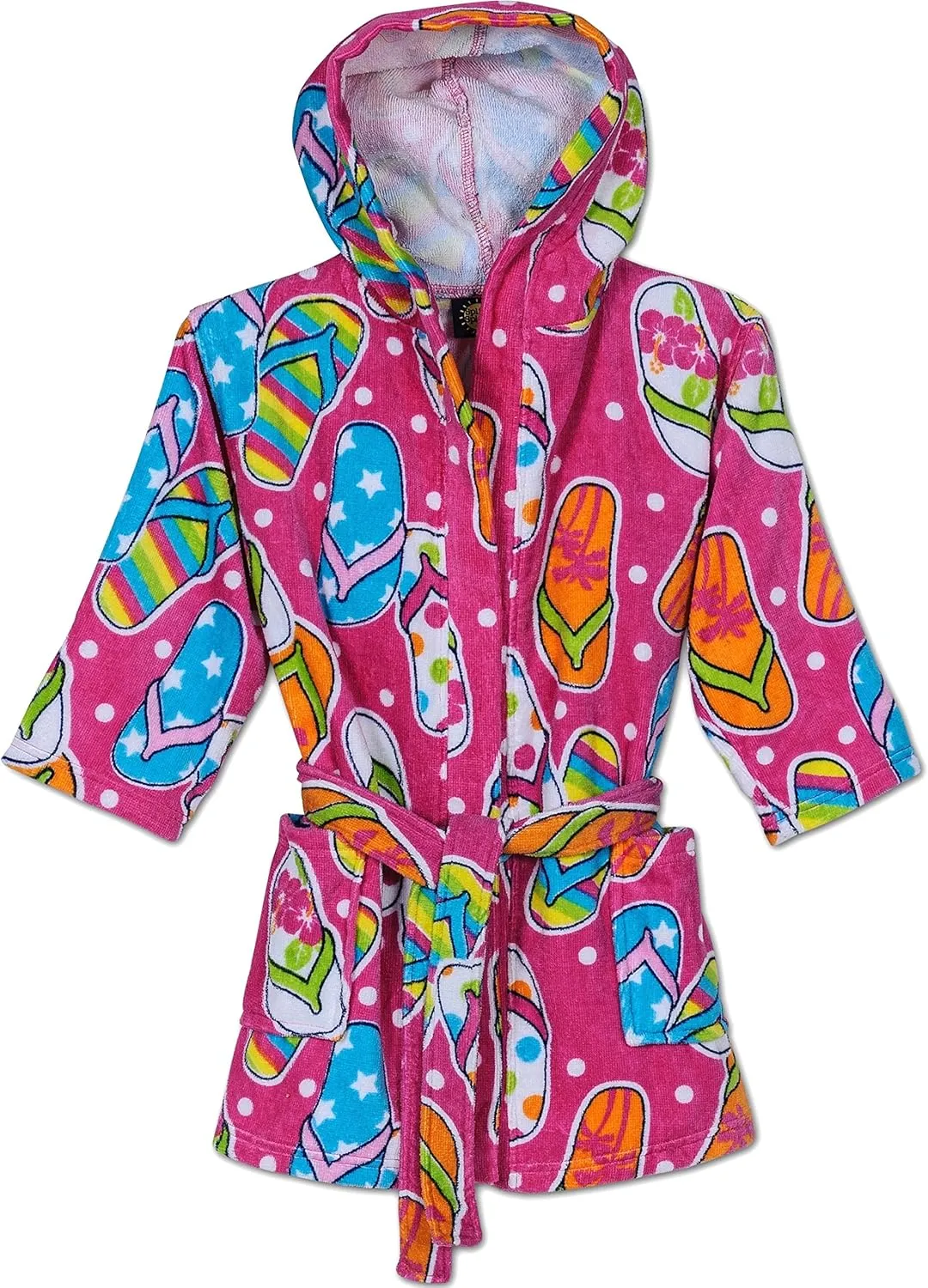Komar Kids Ocean Print Cotton Hooded Terry Robe Cover Up, Sizes 4-12