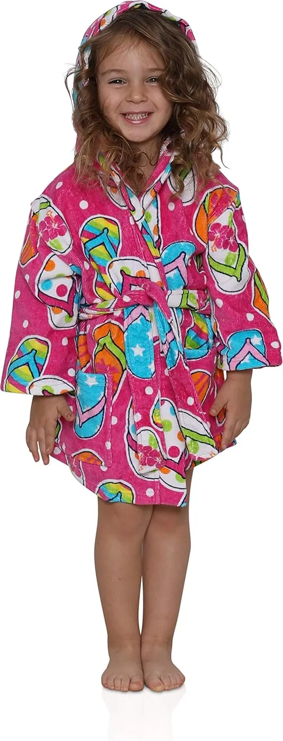 Komar Kids Ocean Print Cotton Hooded Terry Robe Cover Up, Sizes 4-12