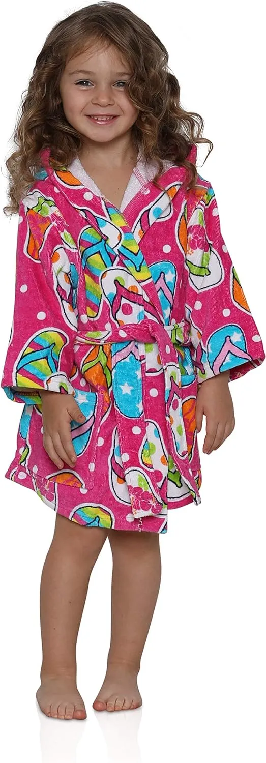 Komar Kids Ocean Print Cotton Hooded Terry Robe Cover Up, Sizes 4-12