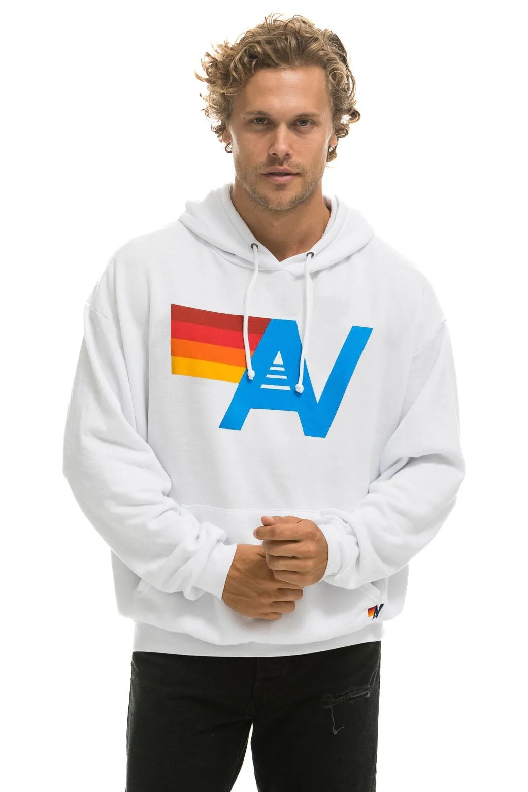 LOGO PULLOVER RELAXED HOODIE - WHITE
