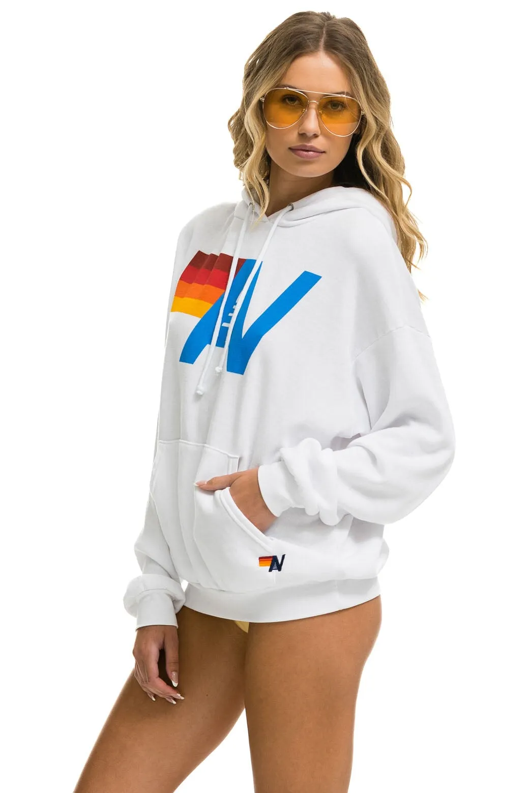 LOGO PULLOVER RELAXED HOODIE - WHITE