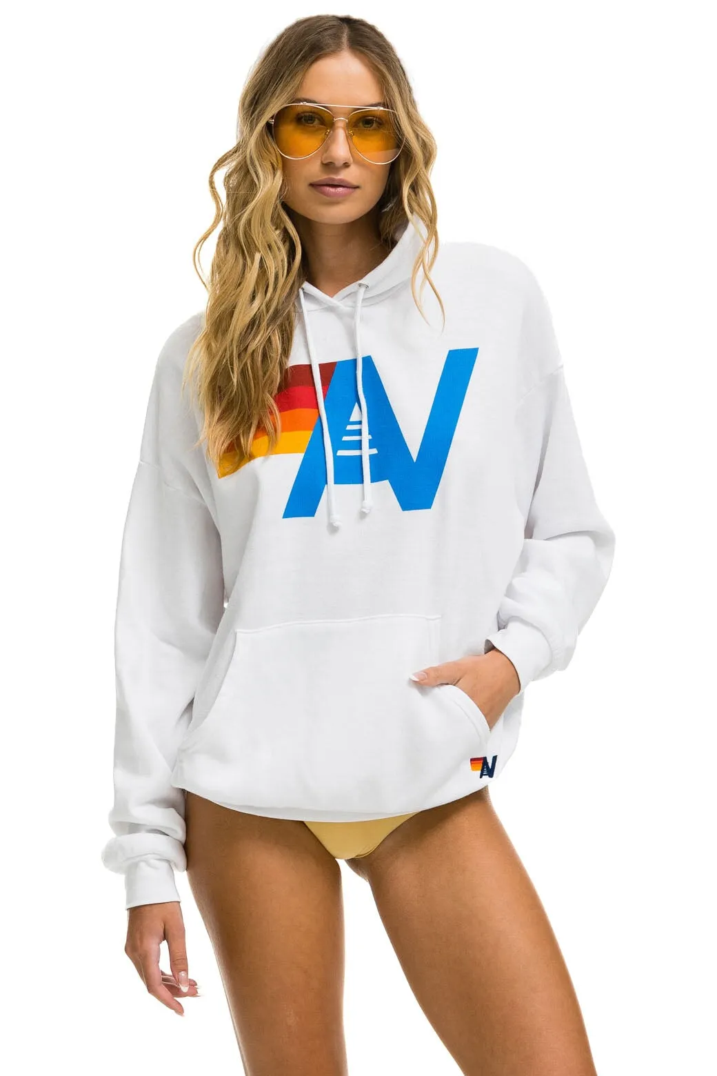 LOGO PULLOVER RELAXED HOODIE - WHITE