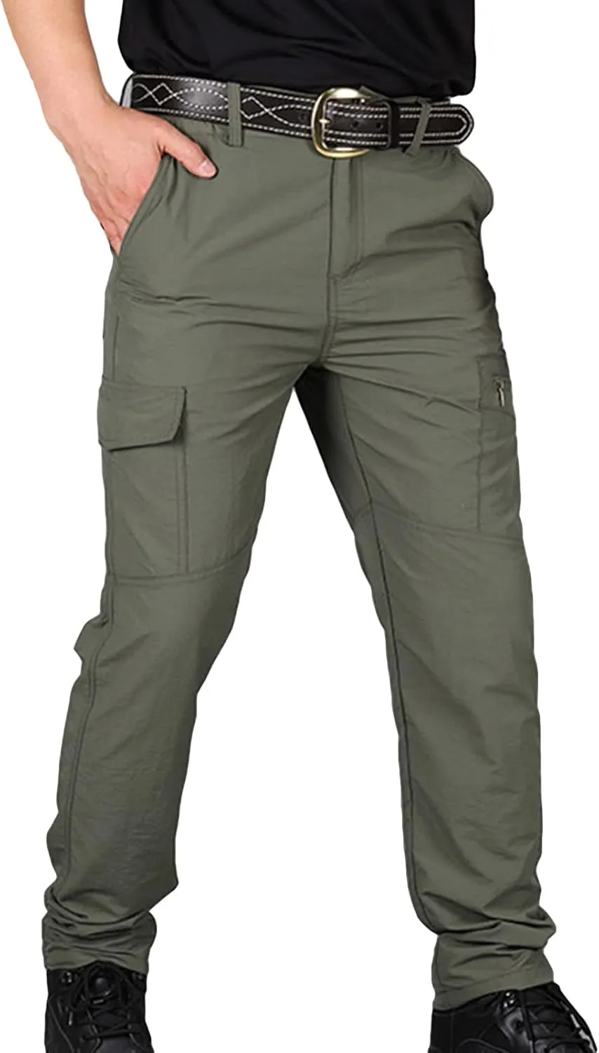 Maiyifu-GJ Men's Outdoor Water Resistant Cargo Pants Lightweight Tactical Multi Pocket Pants Causal Combat Hiking Trousers