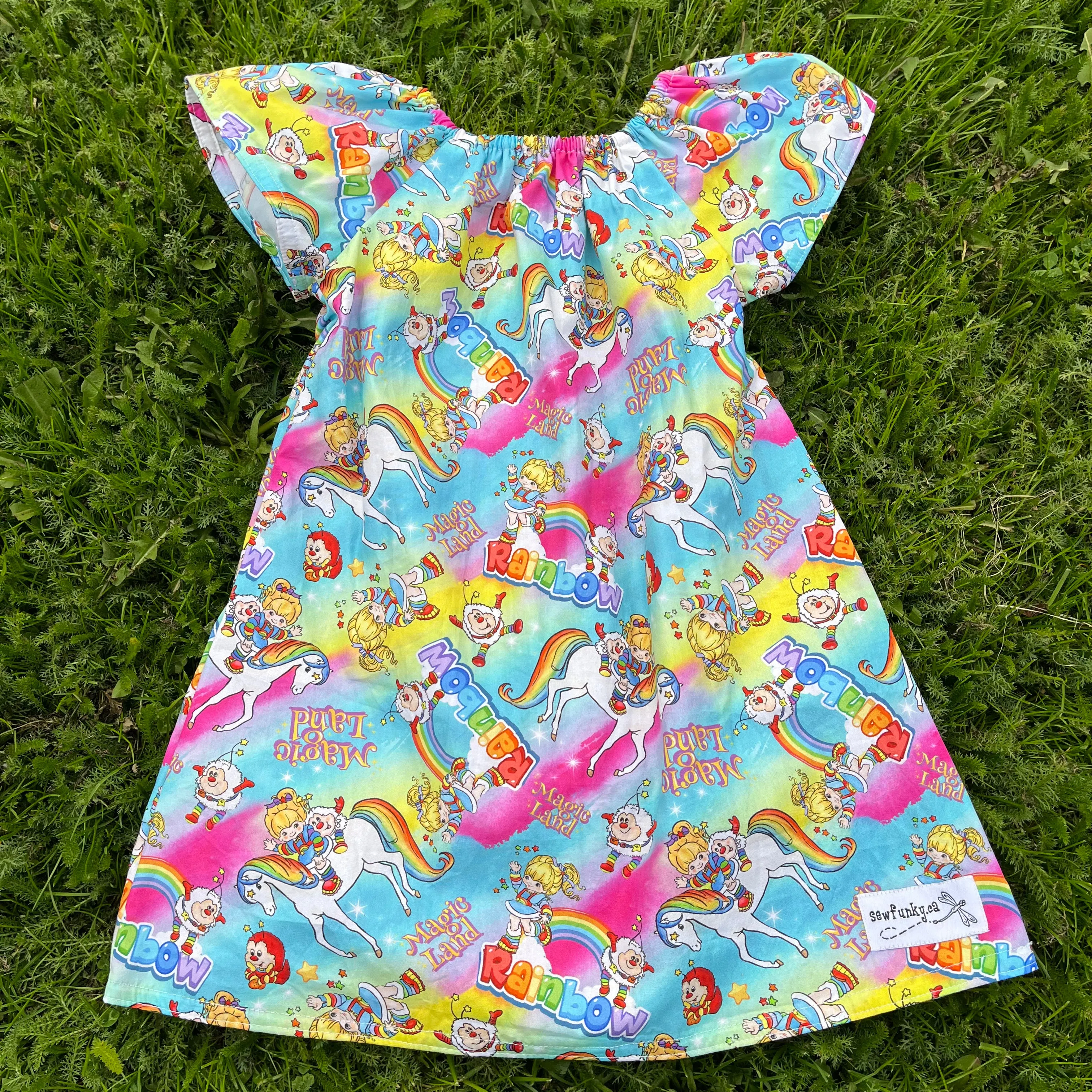 Sewfunky Pixie Dress Rainbow Brite