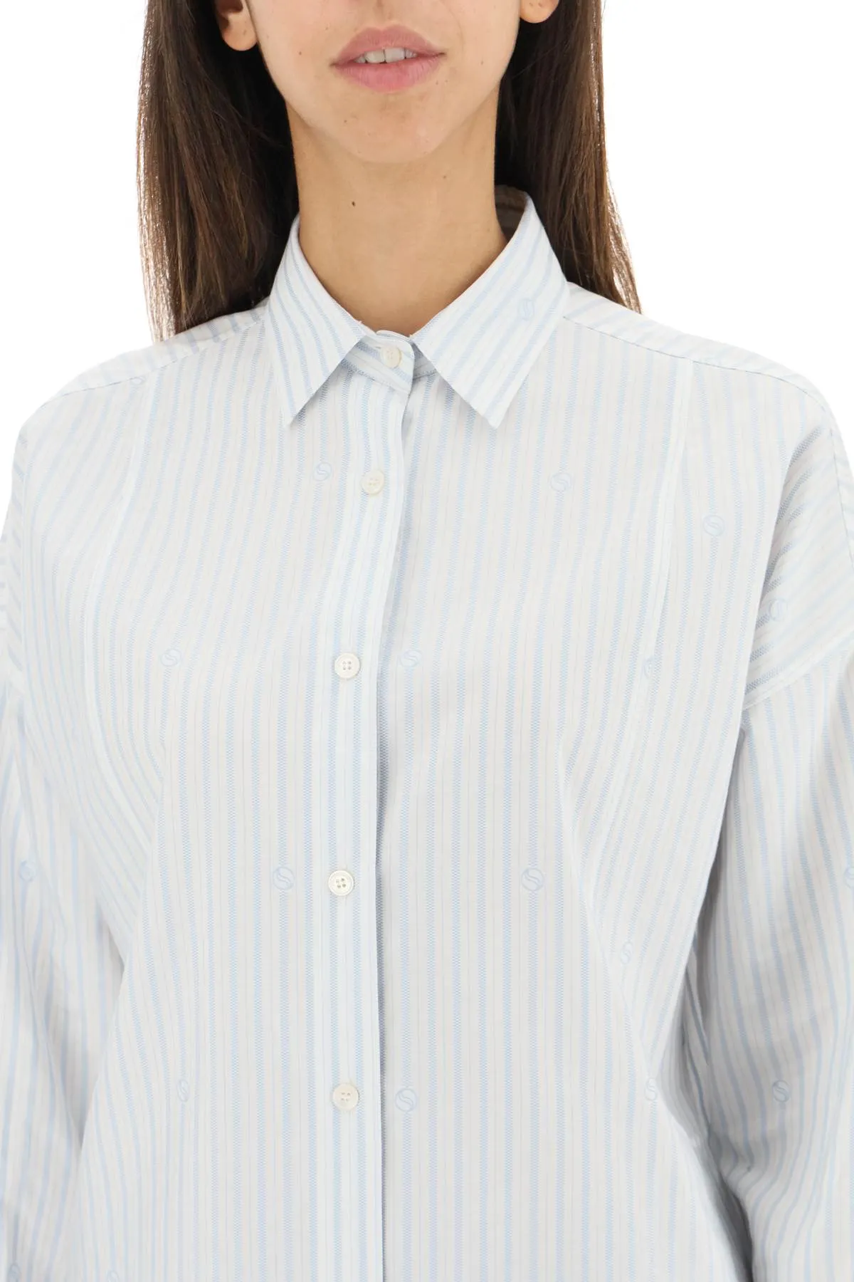 Stella mccartney s-wave oversized cotton shirt