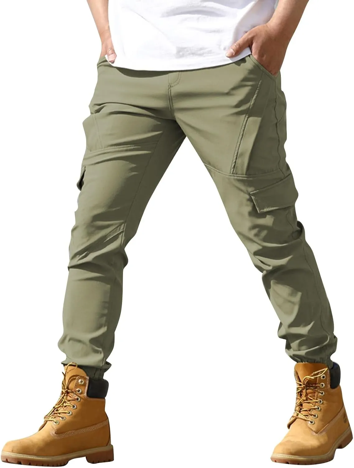 Tactical Hiking Cargo Pants for Men Ripstop Waterproof Stretch Pants Pockets Relaxed Fit Utility Outdoor Apparel