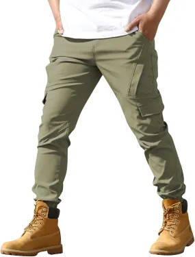 Tactical Hiking Cargo Pants for Men Ripstop Waterproof Stretch Pants Pockets Relaxed Fit Utility Outdoor Apparel