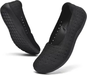 Women's Wide Toe Box Flats Shoes Knit Ballet Flat Slip-on Dress Walking Comfort Shoes