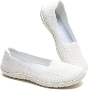 Women's Wide Toe Box Flats Shoes Knit Ballet Flat Slip-on Dress Walking Comfort Shoes